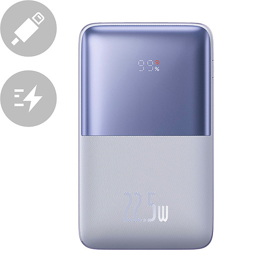 Baseus Baseus Pro 20000 mAh 22,5 W Powerbank Violet A típusú USB-vel - C típusú USB 3A 0,3 m-es kábel (PPBD040305)