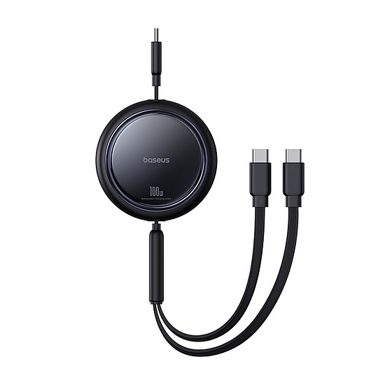 Baseus Bright Mirror Series USB-C Behúzható Kábel - 2 x USB-C 100W 1m - Fekete