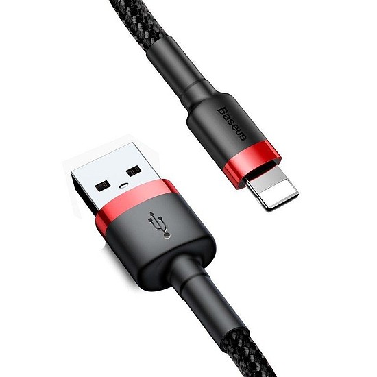 Baseus Cafule 1,5A 2 m-es Lightning USB-kábel, fekete-piros (CALKLF-C19)