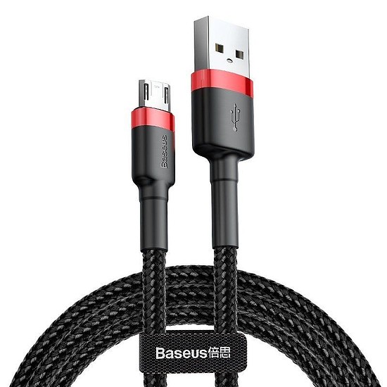 Baseus Cafule 1,5A 2 m-es USB-Micro USB-kábel, piros-fekete (CAMKLF-C91)