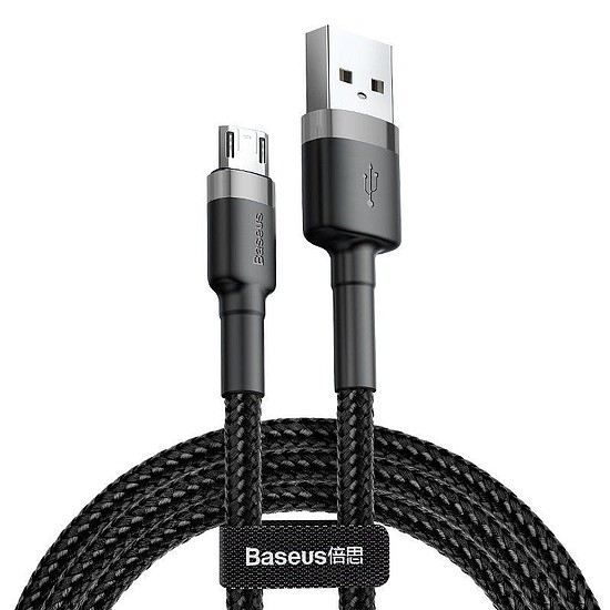 Baseus Cafule 1,5A 2 m-es USB-Micro USB-kábel, szürke-fekete (CAMKLF-CG1)