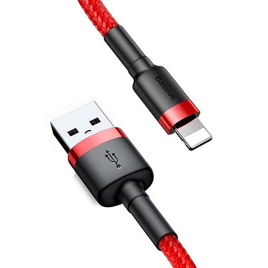 Baseus Cafule 2.4A Lightning USB-kábel 0.5m, piros (CALKLF-A09)