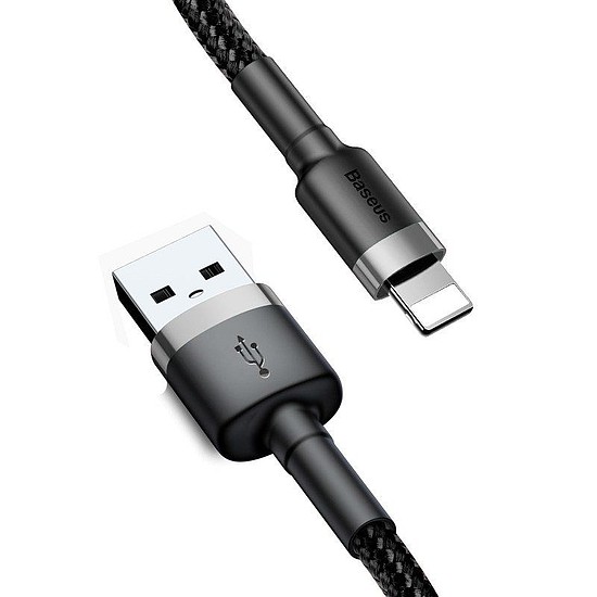 Baseus Cafule 2.4A Lightning USB-kábel 1 m, szürke-fekete (CALKLF-BG1)