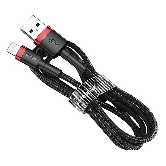 Baseus Cafule 2.4A Lightning USB-kábel 1m, fekete-piros (CALKLF-B19)
