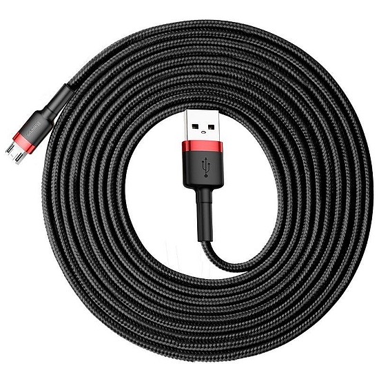 Baseus Cafule 2A 3 m USB-Micro USB kábel, fekete és piros (CAMKLF-H91)