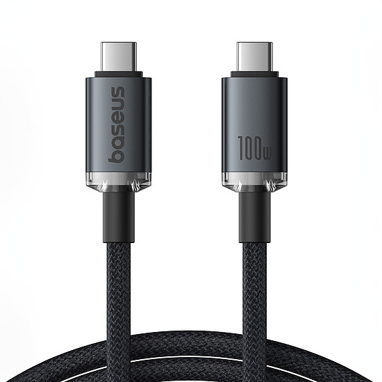 Baseus Crystal Shine CB000089 USB-C / USB-C USB3.2 kábel 100W 20Gbps 1,5m - fekete