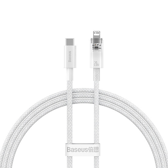 Baseus Explorer sorozatú USB-C kábel - Lightning 20W 1 m fehér (CATS010202)