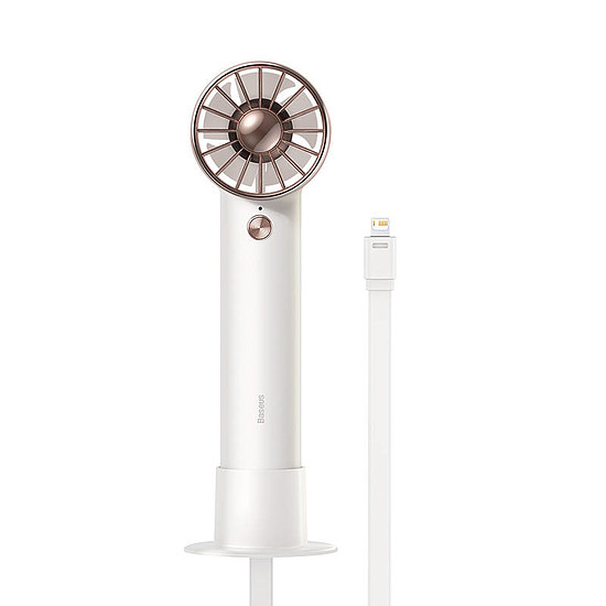 Baseus Flyer Turbine hordozható kézi ventilátor + Lightning kábel fehér (ACFX010002)