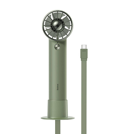 Baseus Flyer Turbine hordozható kézi ventilátor + USB-C kábel, zöld (ACFX010106)