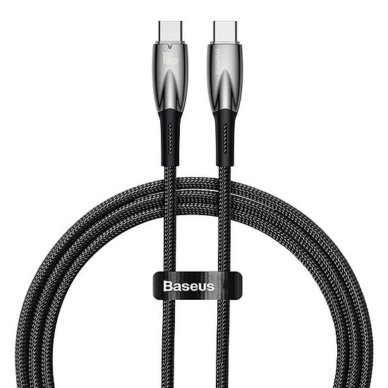 Baseus Glimmer USB-C - USB-C töltőkábel, 100W, 1m, fekete (CADH000701)