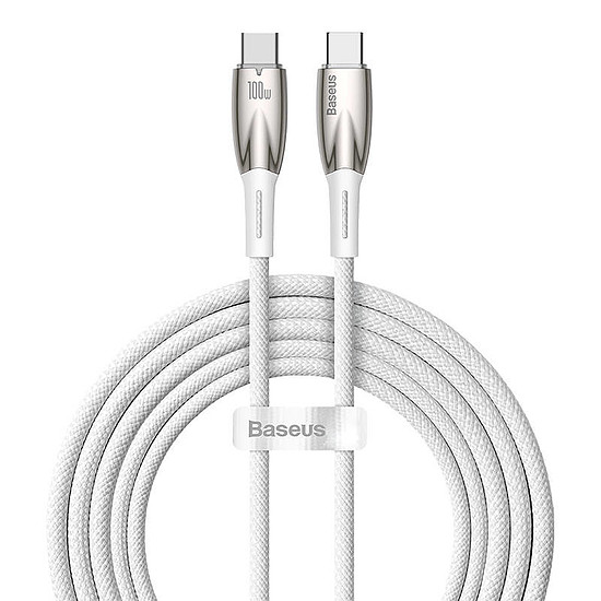 Baseus Glimmer USB-C - USB-C töltőkábel, 100W, 2m, fehér (CADH000802)