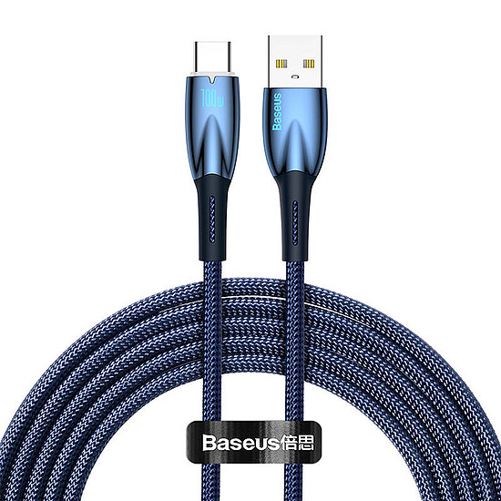 Baseus Glimmer USB - USB-C töltőkábel, 100W, 2m, kék (CADH000503)