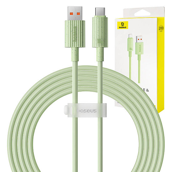 Baseus Habitat Series USB-USB-C gyorstöltő kábel, 2m, 100W zöld (P10360203631-01)