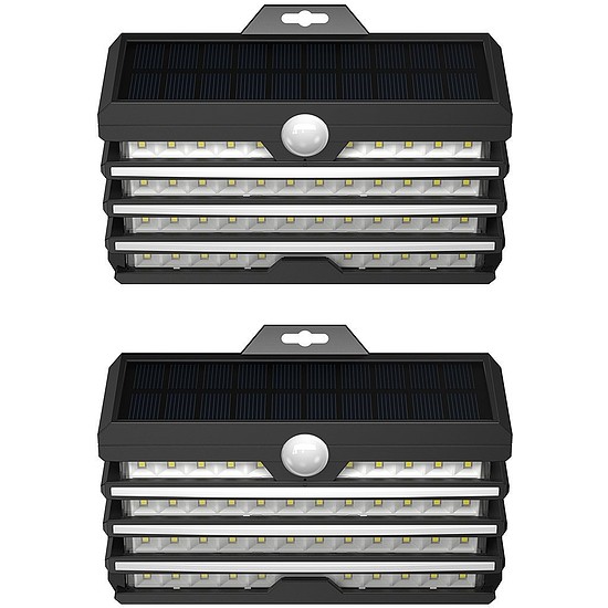 Baseus kültéri napelemes LED lámpa mozgásérzékelővel - 2 db, fekete (DGNEN-D01)