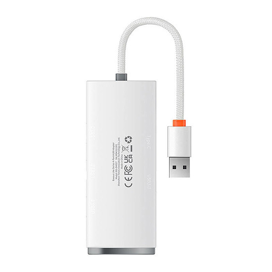 Baseus Lite Series 4 az 1-ben USB - 4x USB 3.0 hub, 25 cm Fehér (WKQX030002)