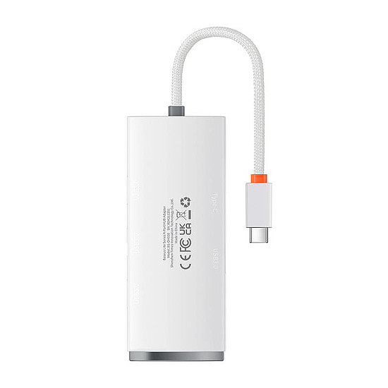 Baseus Lite Series Hub 4in1 USB-C 4x USB 3.0 + USB-C, 25cm Fehér (WKQX030302)
