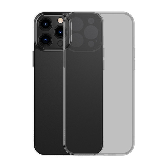 Baseus mattüveg tokborító iPhone 13 Pro Max készülékhez, fekete zselés kerettel (ARWS001101)