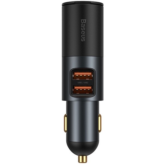 Baseus Share Together Gyors autós töltő szivargyújtóval, 2x USB, 120 W, szürke (CCBT-D0G)