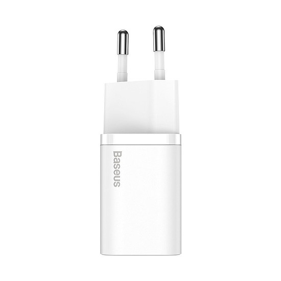 Baseus Super Si gyorstöltő 1C 25W adapter USB-C-USB-C 1 m-es kábellel, fehér (TZCCSUP-L02)