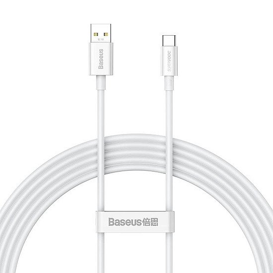 Baseus Superior sorozatú USB USB-C kábel, 65 W, PD, 2 m, fehér (CAYS001002)