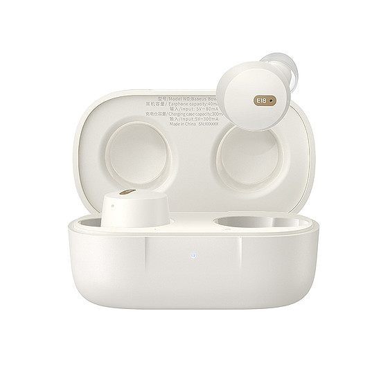 Baseus - Vezeték nélküli fülhallgató Bowie E18 (A00023800223-00) - Bluetooth 5.3, True Wireless, Call ENC, Vízálló - Fehér (KF2331290)