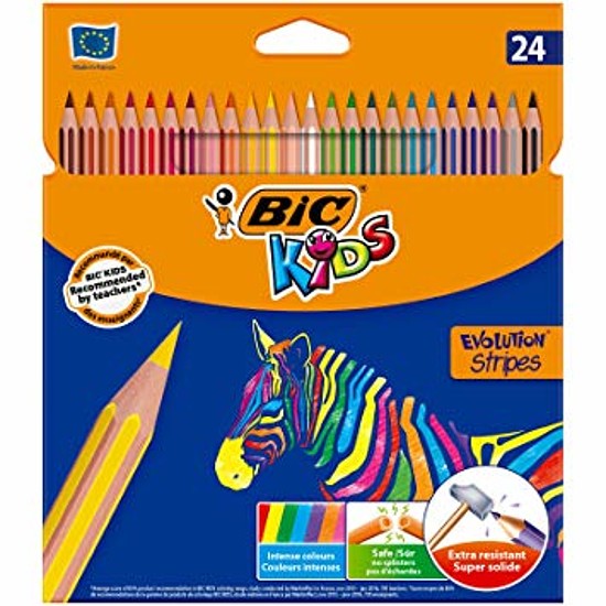 Bic Kids Evolution Stripes színesceruza készlet 24db-os famentes, hatszög 950525