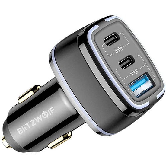 BlitzWolf BW-BC4 3 portos USB PD autós töltő, 115W