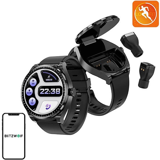 BlitzWolf BW-HW1 okosóra + TWS fülhallgató fekete (BW-HW1 Black)