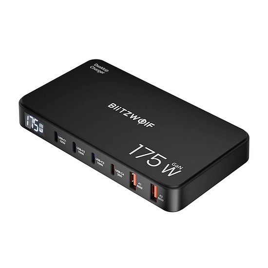 BlitzWolf BW-S30 6 az 1-ben töltőállomás 4xUSB-C+2xUSB, 175W