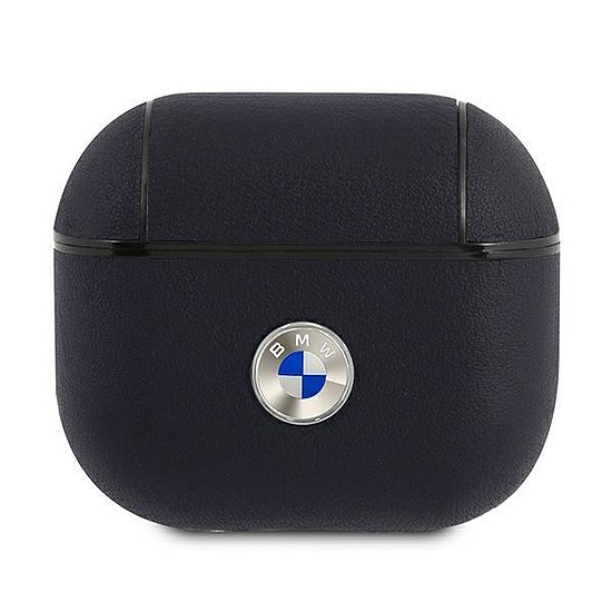 BMW BMA3SSLNA AirPods 3 borító, sötétkék/navy Geniune Leather ezüst logó