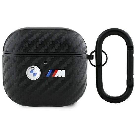 BMW Carbon dupla fém logó - AirPods 4 tok fekete (BMA4WMPUCA2)