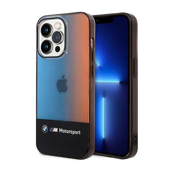 BMW Half Tricolor tok iPhone 14 Pro készülékhez fekete (BMHCP14L22HMGK)