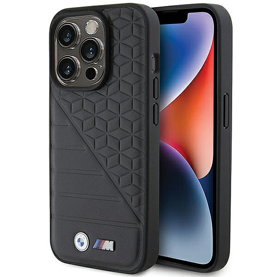 BMW kétszínű iPhone 15 Pro tok - fekete