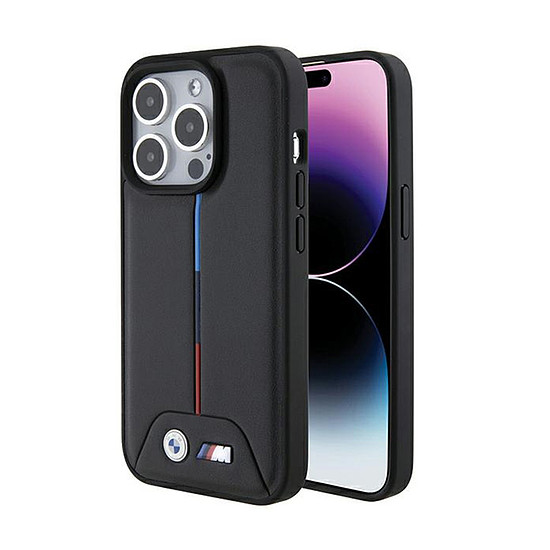 BMW steppelt háromszínű tok iPhone 15 Pro készülékhez fekete (BMHCP15L22PVTK)