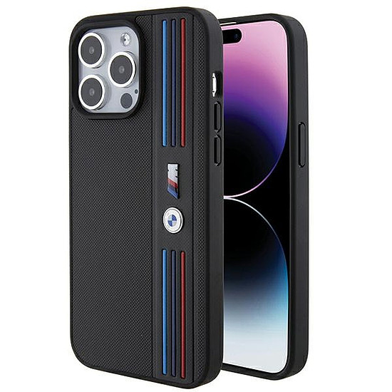 BMW Tricolor M kollekció iPhone 15 Pro tok - fekete