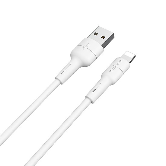 Borofone szilikon - USB-Lightning csatlakozókábel 1 m fehér (BFO-BX30-L-W)