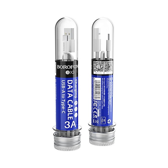 Borofone - USB-A - USB-C kábel adatátvitelhez és töltéshez, 1 m fehér (BFO-BX3-C-W)