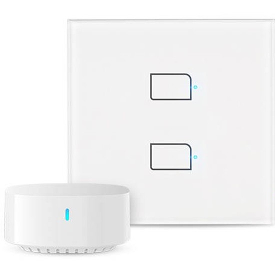 BroadLink Intelligens TC3-EU-2 Wi-Fi fénykapcsoló 2 csatornás az átjáróval együtt (S3-TC3 (kit)-2)