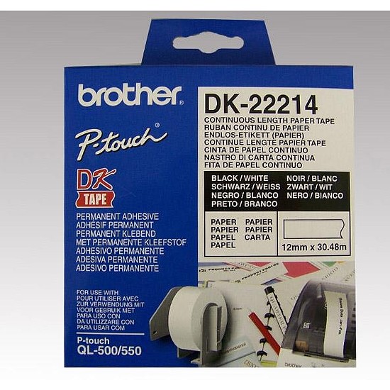 Brother DK-22214 papírtekercs 12mm x 30,48m fehér