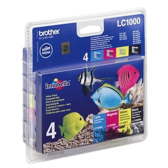 Brother LC1000 Multipack Black Cyan Magenta Yellow tintapatron eredeti LC1000VALBP