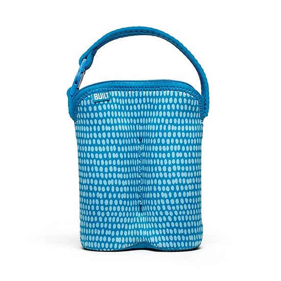 BUILT Bottle Buddy két palack táska tartóval Dribble Dots Blue (BBY-BBD2-DRB)