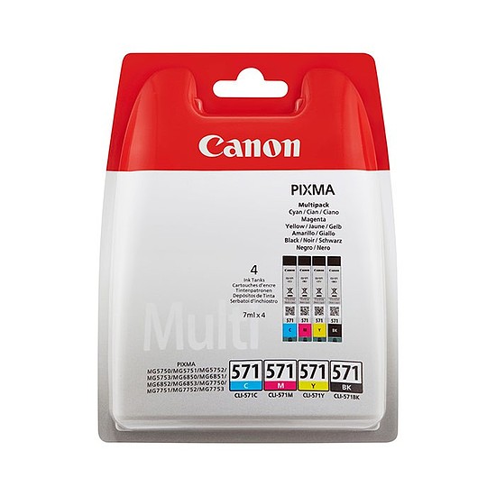 Canon CLI-571 Multipack Black Cyan Magenta Yellow tintapatron eredeti 0386C005