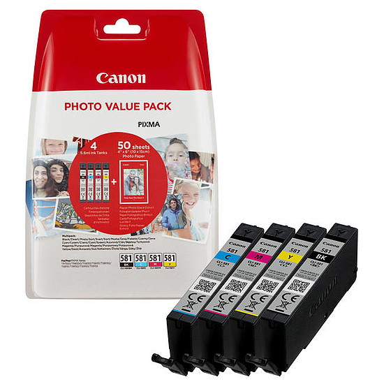 Canon CLI-581 Multipack Black Cyan Magenta Yellow tintapatron eredeti 2103C004