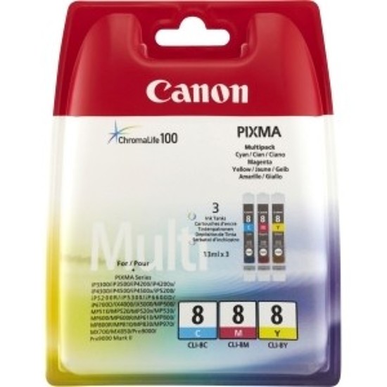Canon CLI-8 Multipack Cyan Magenta Yellow tintapatron eredeti 0621B029