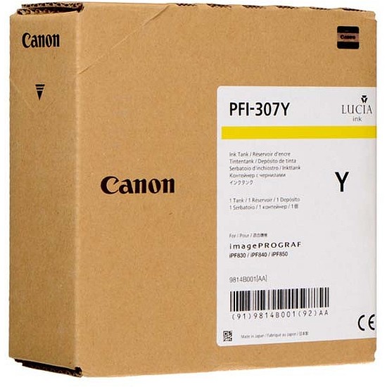 Canon PFI-307 Yellow tintapatron eredeti 9814B001
