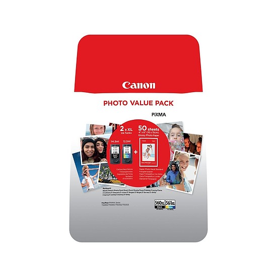 Canon PG-560XL CL-561XL C Multipack Black + Color +50 ív fotópapír tintapatron eredeti 3712C004 