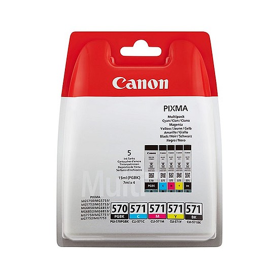 Canon PGI-570 CLI-571 Multipack Black Cyan Magenta Yellow tintapatron eredeti 0372C004