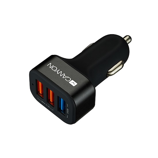 Canyon Autós töltő adapter 3 x USB aljzattal szivargyújtóhoz 2,1A CNE-CCA07B