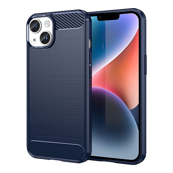 Carbon Case iPhone 14 Plus rugalmas gél hátlap kék