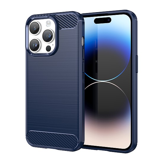 Carbon Case iPhone 14 Pro Max rugalmas gél hátlap kék